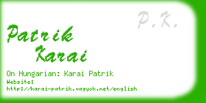 patrik karai business card